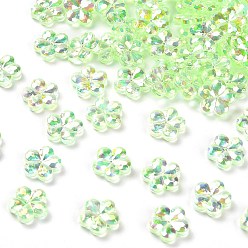 Зеленый газон Прозрачные акриловые бусины, слива, AB Цвет покрытия, зеленый газон, 13.5x14.5x4.5 мм, отверстие : 1.8 мм, Около 1111 шт / 500 г