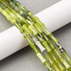 Сюянь Нефрит Природного нефрита Xiuyan бисер нитей, бамбуковая форма, 12x5 мм, отверстие : 0.8 мм, около 31 шт / нитка, 15.28 дюйм (38.8 см)