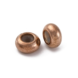 Light Gold 201 из нержавеющей стали бусы, с силиконом внутри, ионное покрытие (ip), рондель, золотой свет, 8x4 мм, отверстие : 1.4 мм