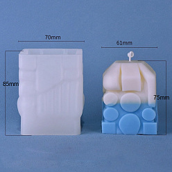 Белый Нестандартные формы для свечей из пищевого силикона своими руками, для изготовления свечей, белые, 70x70x85 мм