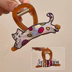 Разноцветный Пластиковые зажимы когтя волос, аксессуары для волос для женщин и девочек, красочный, 80 мм