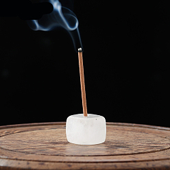 Quartz Crystal Natural Quartz Crystal Incense Burners, Sqaure Incense Holders, Home Office Teahouse Zen Buddhist Supplies, 15~20mm