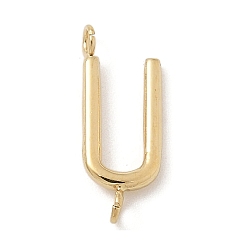Letter U 304 подвески-соединители из нержавеющей стали, реальный 14 k позолоченный, Буква U, 12x4.5x2 мм, отверстие : 1.2 мм