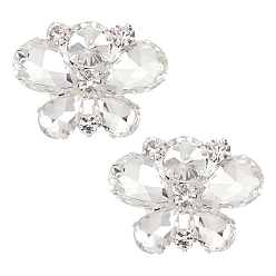 Кристалл 2украшения для свадебной обуви из сплава со стразами, съемные пряжки для обуви, бабочка, кристалл, 30x39x13 мм