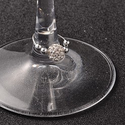Transparent Polymer Lehmrhinestone Weinglas Reize, mit messing-ohrringen und ccb-kunststoffperlen, Transparent, 20 mm
