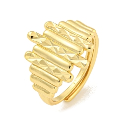 Real 18K Gold Plated Brass Open Cuff Ring for Women, Real 18K Gold Plated, 17mm, Adjustable