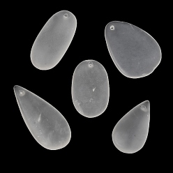 Хрусталь Природного кварца хрустальных подвесок, матовый горный хрусталь, разнообразные, 26~60x15~40x4~16 мм, отверстие : 1.2~3 мм