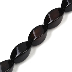 Black Onyx Натуральные бусины из черного оникса (окрашенные и нагретые), твист, 16x8x8.5 мм, отверстие : 1.2 мм, около 25 шт / нитка, 15.87'' (40.3 см)