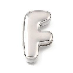 Letter F Прелести латунных слайд, буквы, цвет нержавеющей стали, Буква F, 25x14x5 мм, отверстие : 11x2.5 мм