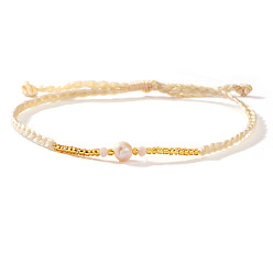 Желтая Старая Ткань  Браслеты из бисера и стеклянных бусин в стиле бохо, плетеные браслеты из волоконного шнура для женщин, с имитацией жемчуга, старое кружево