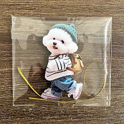 Стально-синий Акриловые подвесные украшения, подвесные украшения для дома, собака, стальной синий, 80 мм