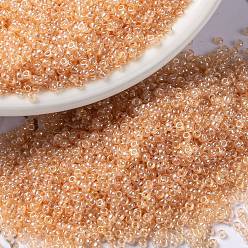 (RR369) Peach Luster MIYUKI Round Rocailles Beads, Japanese Seed Beads, (RR369) Peach Luster, 15/0, 1.5mm, Hole: 0.7mm, about 5555pcs/bottle, 10g/bottle