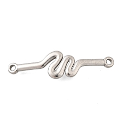 Другие 304 подвески из нержавеющей стали, цвет нержавеющей стали, не тускнеет, форма волны, 49.5x13.5x2.5 мм, отверстие : 2.5 мм