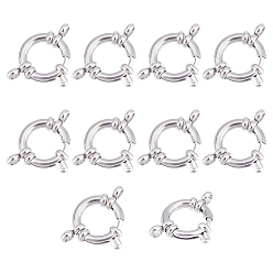 Stainless Steel Color 10Pcs 304 Stainless Steel Spring Ring Clasps, Stainless Steel Color, 23x14x4mm, Hole: 2.5mm
