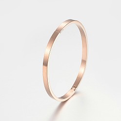 Розовое Золото 304 браслеты из нержавеющей стали, розовое золото , 1-7/8 дюйм x 2-1/4 дюйм (48x56 мм), 4x2.5 мм