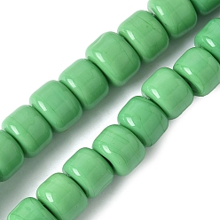 Зеленый лайм Бусы лэмпворк ручной работы, рондель, зеленый лайм, 7.5x5.5 мм, отверстие : 1.5~1.8 мм, около 40 шт / нитка, 9.35'' (23.75 см)