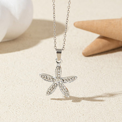 Цветок Ожерелья из сплава с кристаллами и стразами, платина, цветок, 17.72 дюйм (45 см)