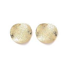 Настоящее золото 18K Латунные подвески, плоский круглый шарм, , без никеля , реальный 18 k позолоченный, 13.5x2 мм, отверстие : 1 мм