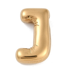 Letter J Ионное покрытие (ip) 304 подвески из нержавеющей стали, реальный 18 k позолоченный, буква J, 18.5x11.5x4.5 мм, отверстие : 2 мм