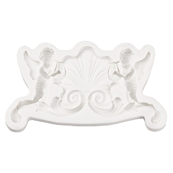 Белый Силиконовые формы для статуй ангела-купидона, для украшения торта поделки, изготовление изделий из уф-смолы и эпоксидной смолы, белые, 70x124x13 мм