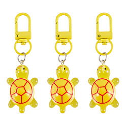 Желтый 3шт. подвески в виде черепахи из смолы, светится в темноте, желтые, 72 мм