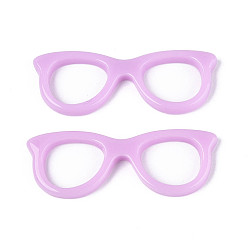 Сливовый Подвески из непрозрачной смолы, ссылки на очки, слива, 16x44~44.5x3.5 мм, отверстие : 14x11.5 мм