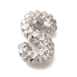 Letter S Стойки покрытие, Латунные подвески, без кадмия и без свинца, подвески с буквой az~z, Письмо с, 21x14x6 мм, отверстие : 2.5x3 мм