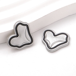 Gainsboro Spray Painted Acrylic Cabochons, Heart, Gainsboro, 20x22mm