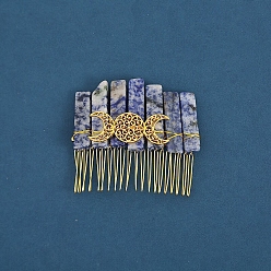 (306FM) Жонкиль матовый с лаймовой подкладкой Обручи для волос из натуральных камней, аксессуары для волос для женщин и девочек, луна, 80x80x20 мм