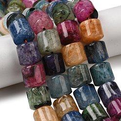 (52) Непрозрачная лаванда Природный агат бисер нитей, барабан, смешанные окрашенные и неокрашенные, разноцветные, 14~14.5x13.5~14.5 мм, отверстие : 1~1.2 мм, около 28 шт / нитка, 15.55"~15.75'' (39.5~40 см)