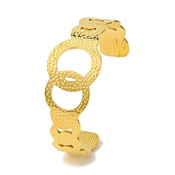 Золотой Ионное покрытие (ip) овальные 304 браслеты-манжеты из нержавеющей стали для женщин, золотые, внутренний диаметр: 2-1/8x2-1/2 дюйм (5.5x6.5 см)