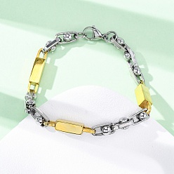 Золотой & Цвет Нержавеющей Стали 304 браслеты-цепочки из нержавеющей стали для женщин и мужчин, ионное покрытие (ip), золотые и нержавеющая сталь цвет, 8-3/4 дюйм (22.1 см)