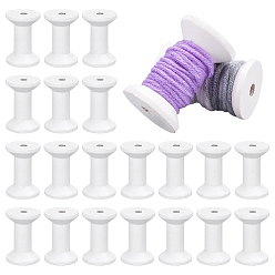 Белый Пустые катушки из бука для проволоки, нить шпульки, белые, 4.75~4.95x2.85~3.1 см, отверстие : 5~7 мм