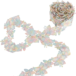 Цветок 5 лента из полиэстера с цветочным узором, цветочная кружевная отделка, для пошива одежды, цветок, 1-5/8 дюйм (40 мм)