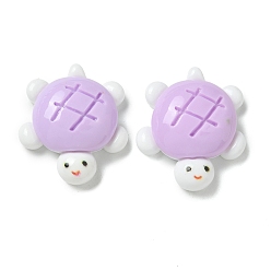 Фиолетовый Непрозрачные кабошоны из смолы, для изготовления ювелирных изделий, черепахи, фиолетовые, 32x26x10.5 мм