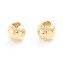 Golden 304 Stainless Steel Beads, Hollow Round, Golden, 2.4x2mm, Hole: 0.8mm about 500pcs/bag
