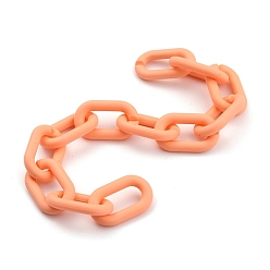 Peachpuff Handgefertigte Acrylkabelketten, ellipsenförmige, für Schmuck machen, peachpuff, Link: 27x16.5x4 mm, 39.37 Zoll (1 m)/Strang