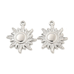 Нержавеющая Сталь Цвет Не тускнеющие 304 подвески из нержавеющей стали, очарование солнца, цвет нержавеющей стали, 20.5x18x2 мм, отверстие : 1.4 мм