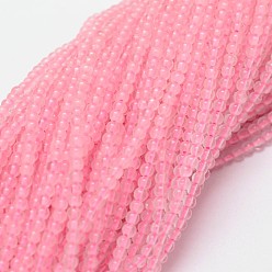 Розовый Кварц Природного розового кварца нитей бисера, круглые, 2 мм, отверстие : 0.5 мм, около 166 шт / нитка, 40 см