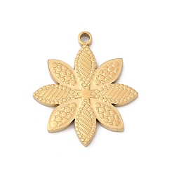Золотой 304 подвески из нержавеющей стали, ионное покрытие (ip), цветочный шарм, золотые, 18.5x16.5x1.5 мм, отверстие : 1.4 мм