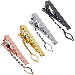 (52) Непрозрачная лаванда 4 шт. 4 цвета 201 зажим для галстука из нержавеющей стали для мужчин, разноцветные, 58x8 мм, 1 шт / цвет