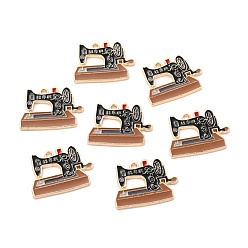 Черный Подвески из цинкового сплава, с эмалью, швейные машины, чёрные, 19x25x1.5 мм, отверстие : 2 мм
