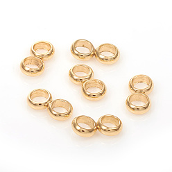 Золотой 201 распорные втулки из нержавеющей стали, двойное кольцо, золотые, 8x4x1.5 мм, отверстие : 2.5 мм