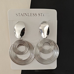 Платина Спираль вихря 304 серьги-кольца из нержавеющей стали, платина, 45 мм