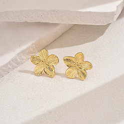Золотой Стильные 201 серьги-гвоздики с полосатыми цветами из нержавеющей стали, золотые, 20x20 мм