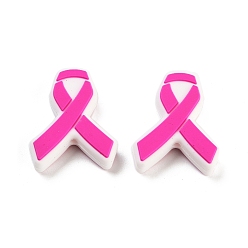 Темно-Розовый Силиконовые бусины, изготовление ожерелий diy, лента, темно-розовыми, 27x22x7 мм, отверстие : 2 мм