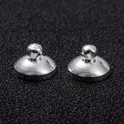 Посеребрённый Латунная бусина, для подвесных планок, долговечный, 925 серебро покрытием, 8x5.5 мм, отверстие : 1.6 мм, внутренний диаметр: 7 мм