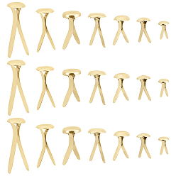 Золотой 350шт 7 стили железные гвозди, скрапбукинга, Фотоальбом, украшение свадебных принадлежностей, детские куклы, бумажные карточки diy, золотые, 8~25x4.5~8 мм, 50 шт / стиль