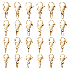 Золотой 40шт 4 стили 304 застежки-карабины из нержавеющей стали, с открытым прыжковым кольцом, золотые, 9~12x5.5~7x3.5 мм, отверстие : 3 мм, открытое кольцо прыжок: 5x0.6мм, около 10 шт. / стиль