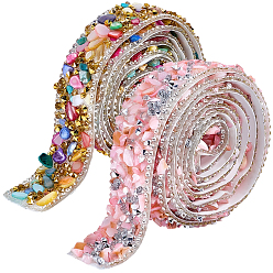 (52) Непрозрачная лаванда 2 стили, отделка из смолы, страз и бусин, самоклеящаяся термолента, для поделок искусства, шитье, разноцветные, 3/4x1/8 дюйм (20x3.5 мм)